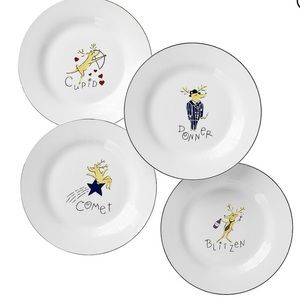 Pottery Barn Santa’s Reindeer Salad/Desert Plates.